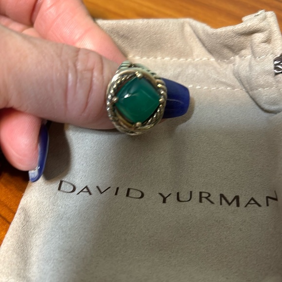 David Yurman 11mm Infinity Ring with Green Onyx size 6 - Picture 2 of 6